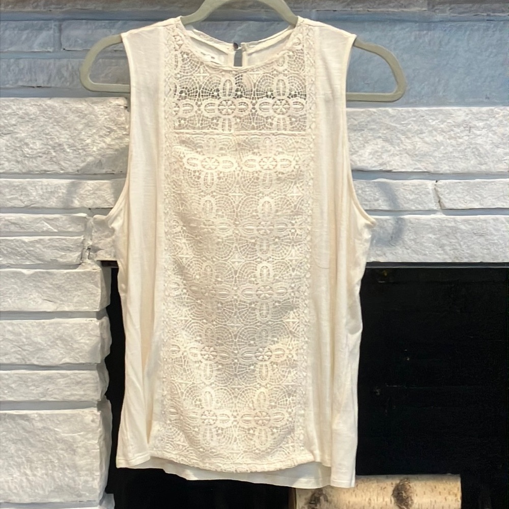 Women’s cream high necked tank top